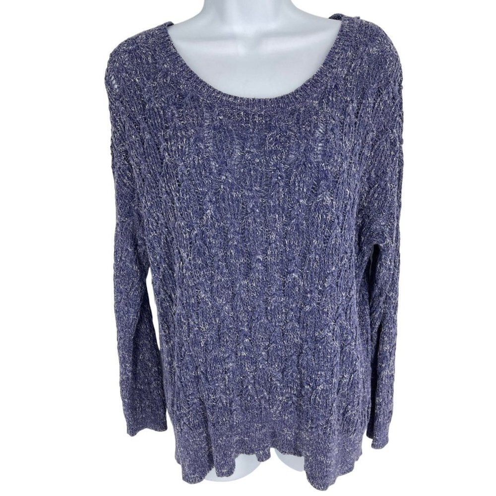 Free People Long Sleeve Round Neck Open Knit Sweater Size Small